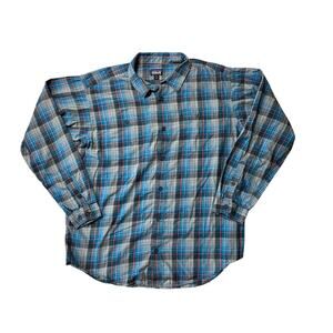 PATAGONIA Long Sleeve shirt, XL, Lightweight Flannel Gray & Blue